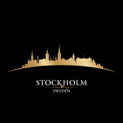 stockholm sweden city silhouette black background vector