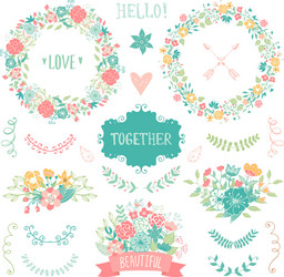 Wedding vintage invitation collection Royalty Free Vector