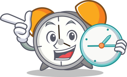 With clock alarm character cartoon vector