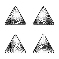 Abstract triangular labyrinth black color vector