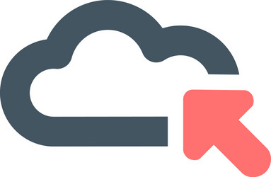 Cloud minimalistic iconwith an arrow in upload vector