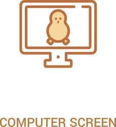 computer screen linux concept 2 colored icon vector