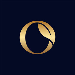 Elegant gold royal beauty logo letter o Royalty Free Vector