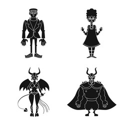 Isolated object creature and devilry sign set vector