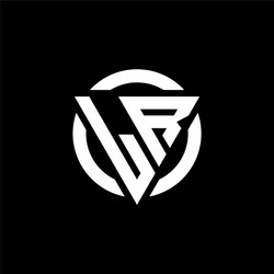 Rl logo with triangle shape and circle Royalty Free Vector