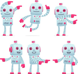 set of robot character in different poses vector image