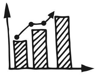 Statistic chart doodle business diagram ink vector