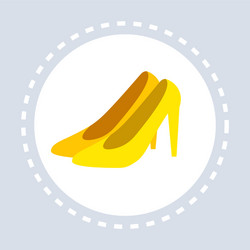 Women shoes shopping icon fashion shop logo flat vector