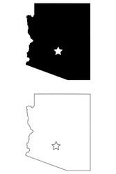 arizona az state map usa with capital city star Vector Image