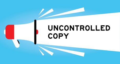 color megaphone icon with word uncontrolled copy vector image