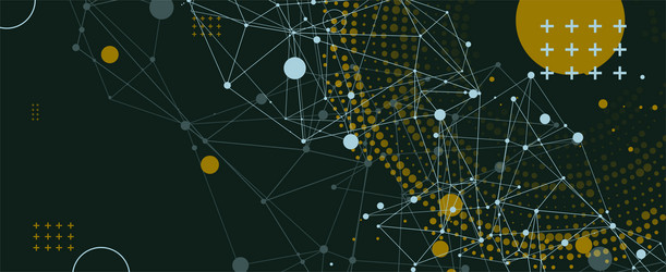 halftone science background with connecting dots vector image