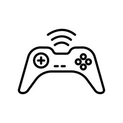 Joystick icon with signal related vector