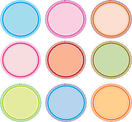 set of circle frames for design vector image
