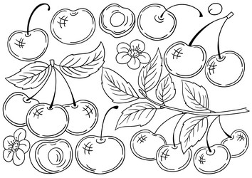 set of color in hand draw style vector image