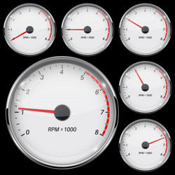 Tachometer set different rotation levels vector