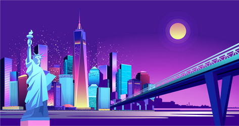 Abstract neon city Royalty Free Vector Image - VectorStock