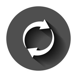 arrow rotation icon in flat style sync action vector image