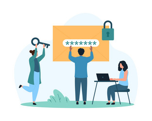 encrypted email message data protection of mail vector image