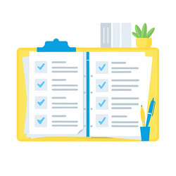 organized workspace with checklist and documents vector image
