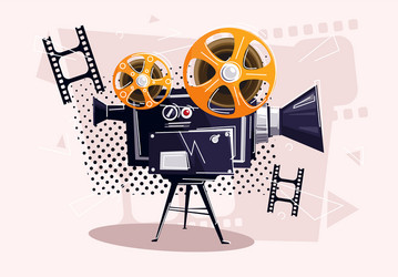 a retro movie camera vector