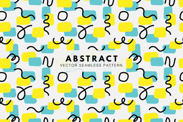 Abstract shapes colorful with curvy lines pattern vector