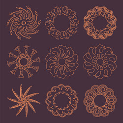 decorative design elements patterns set vector image