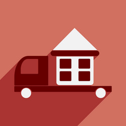 flat with shadow icon and mobile application car vector