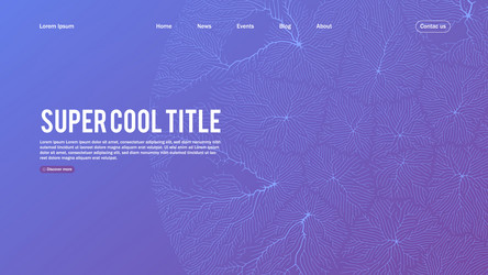 landing page abstract design with branch pattern vector image