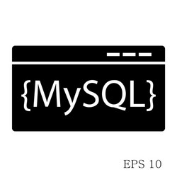mysql code icon isolated on white background vector image