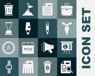 set document with graph chart board tie file vector image