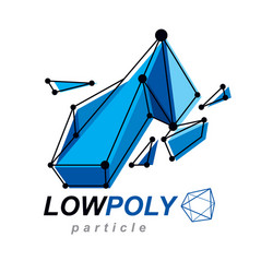 abstract 3d mesh polygonal object communication vector image