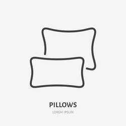 Single bed flat line icon bedding sign thin Vector Image