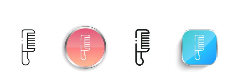 hair comb icon thin linear regular and button vector image