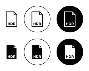 Hdr image file extension icon set document design vector
