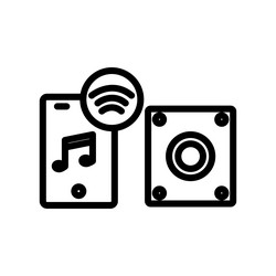 Mobile phone icon with sound box related vector