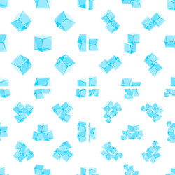 seamless pattern of ice cubes forming different vector image