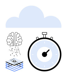 cloud computing integration with artificial vector image