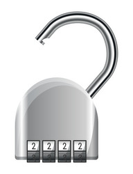 code padlock lock with combination password vector image