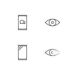 cyber security linear icons set simple outline vector image