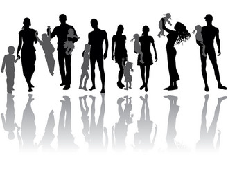 Family Silhouettes - Love and Connection Vector Image