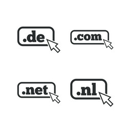 Top-level domains signs de com net and nl vector