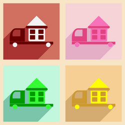 flat with shadow concept and mobile application vector image