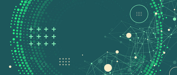 halftone science background with connecting dots vector image