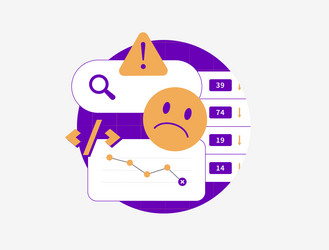 seo error with website failure poor search vector image