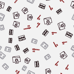 set line laptop with password folder and lock vector image