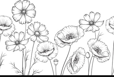 Wildflower Garland Vector Image