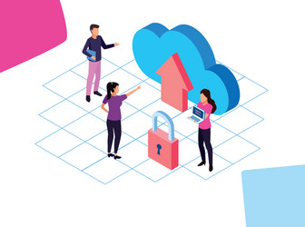 big data technology with cloud computing vector image