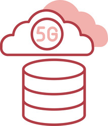 cloud database line fill icon vector image