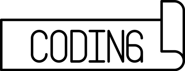 monochrome silhouette label text of coding vector