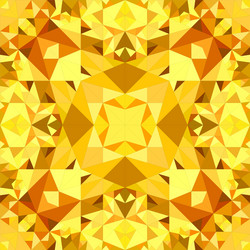 Orange repeating kaleidoscope pattern background vector
